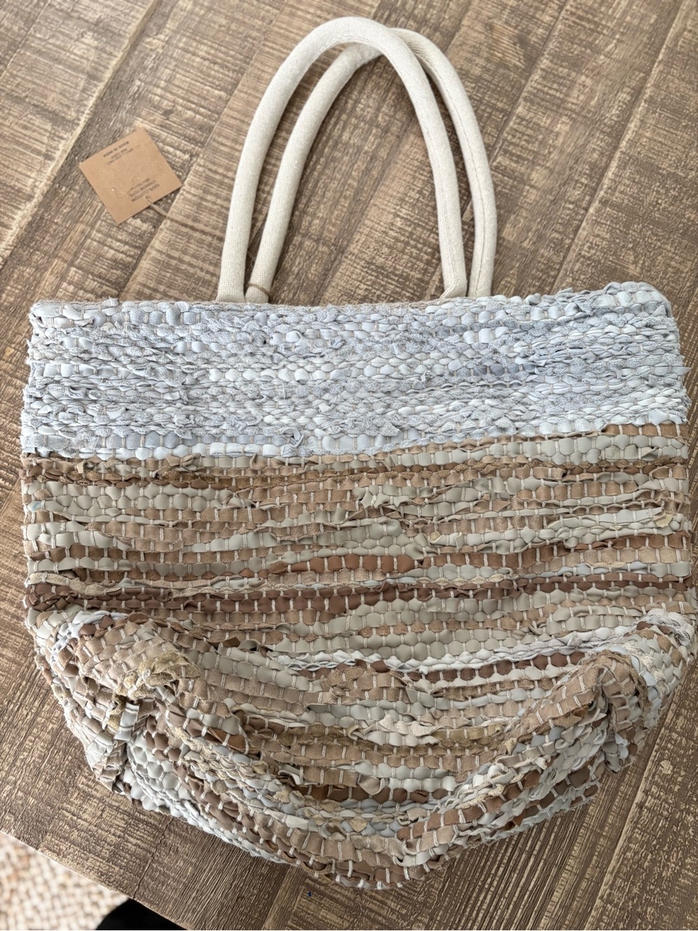 NWT Studio Mabelle chindie woven cotton tote bag - Picture 4 of 5